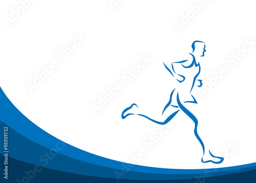 Isolared runner man vector