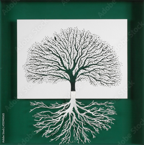 The tree and its roots. mirror image of the branches of a tree and its roots. As Yin and yang, creating balance and serenity.