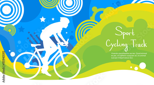 Cycling Track Athlete Sport Competition Colorful Banner