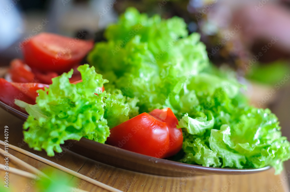 salad plate with tomato salad plate with tomato