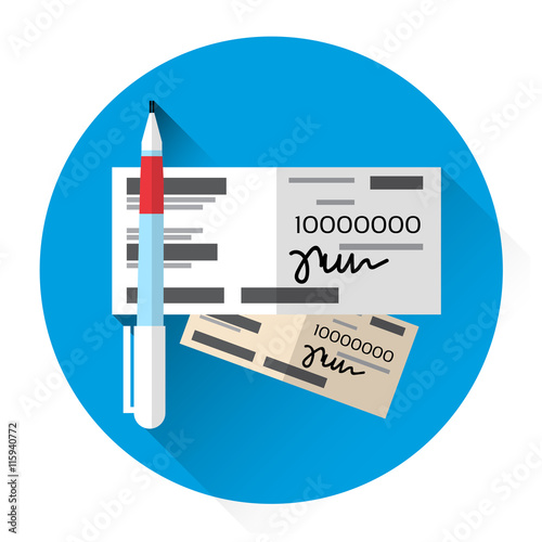 Financial Bill Document Check Book Icon