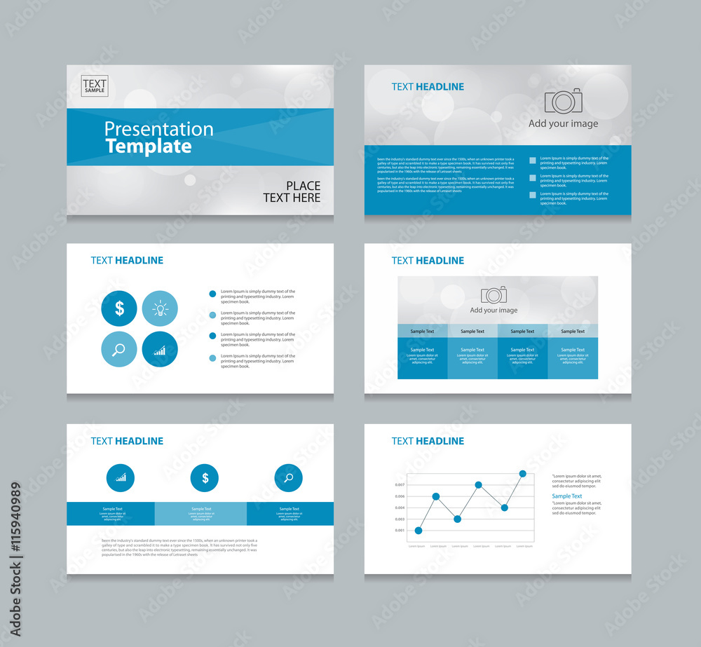 abstract page layout design template for presentation and brochure report with info graphic elements design set