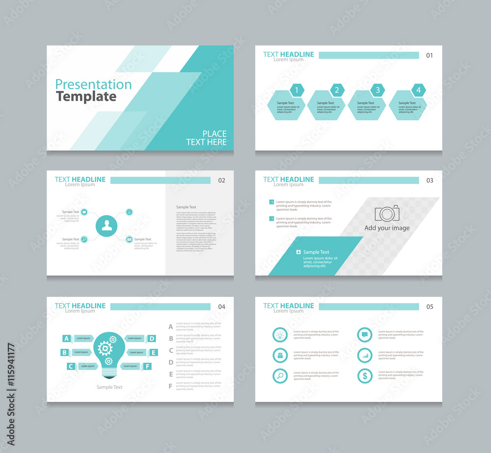 abstract page layout design template for presentation, brochure with info graphic elements design set