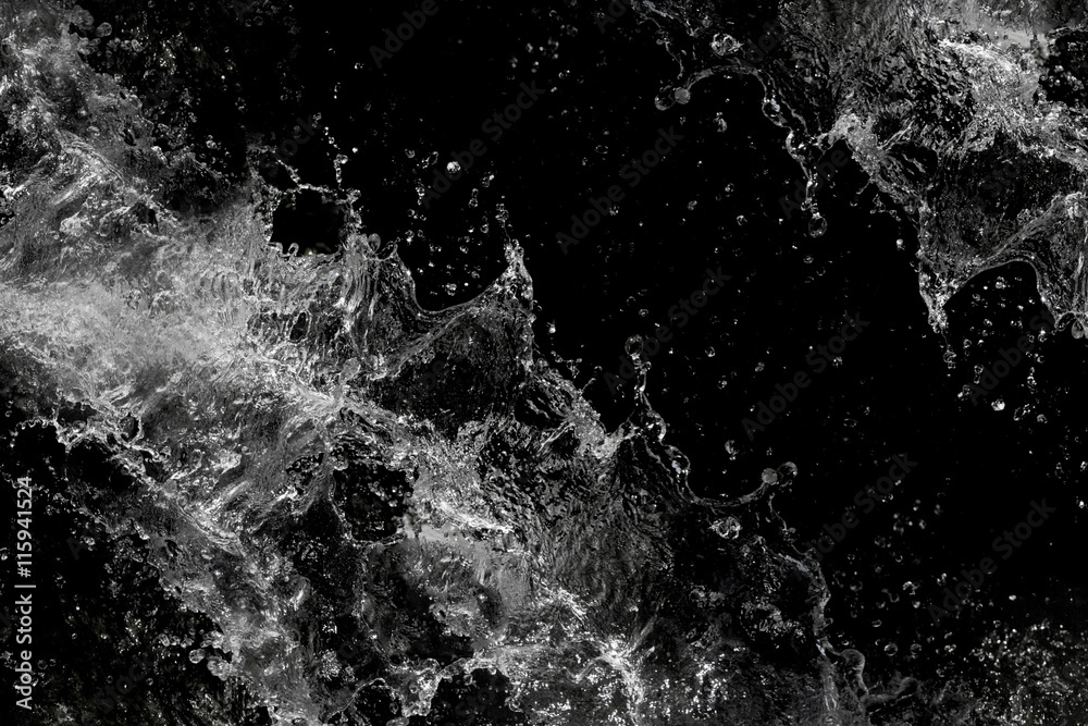 Water splash, isolated on black background Water splash, isolated on black background