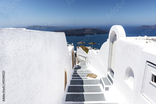 White architecture and view, Santorini, Greece