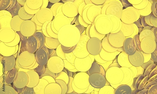 Golden coins are good background business style.
