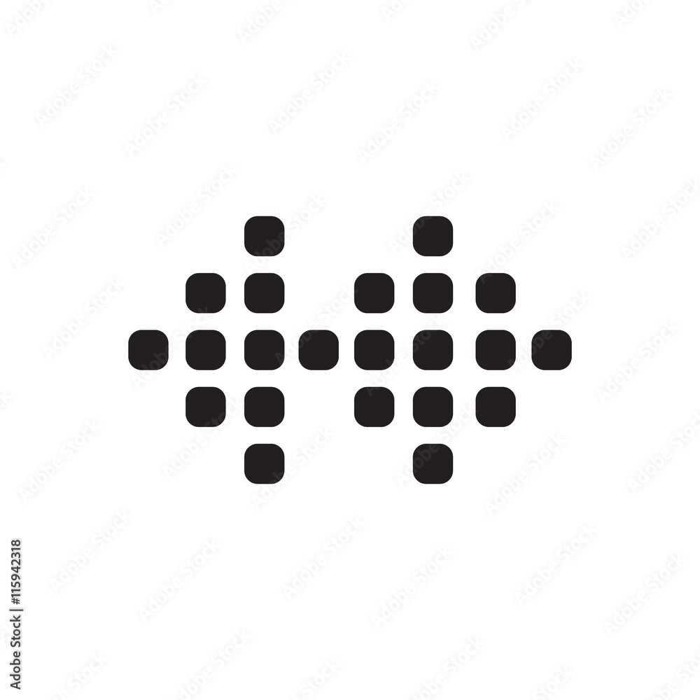 black vector icon on white background sound and audio waves black vector icon on white background sound and audio waves