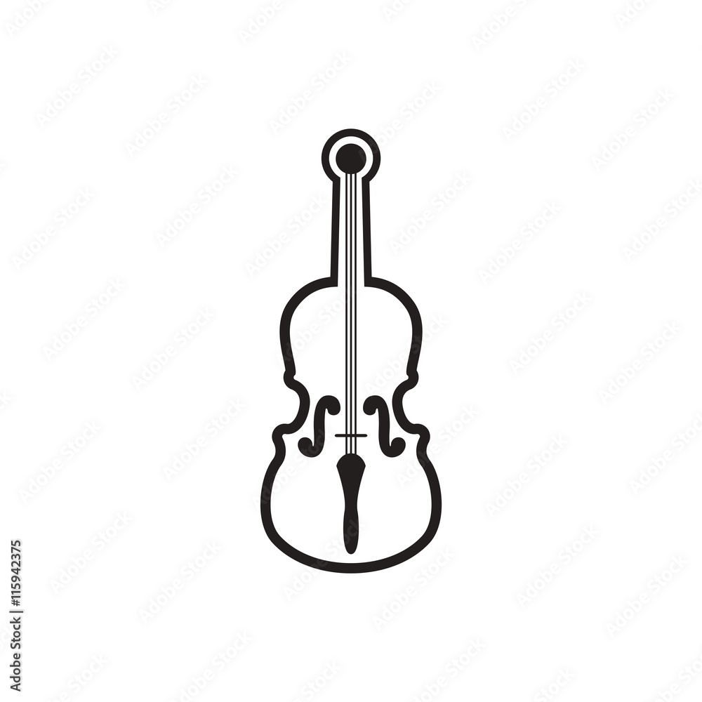 black vector icon on white background musical instrument