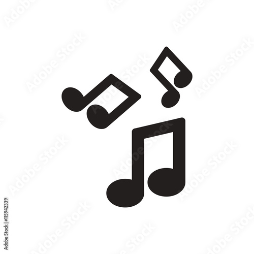 black vector icon on white background music note