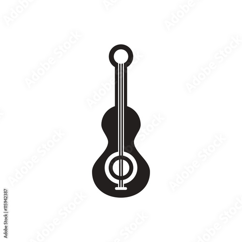 black vector icon on white background musical instrument