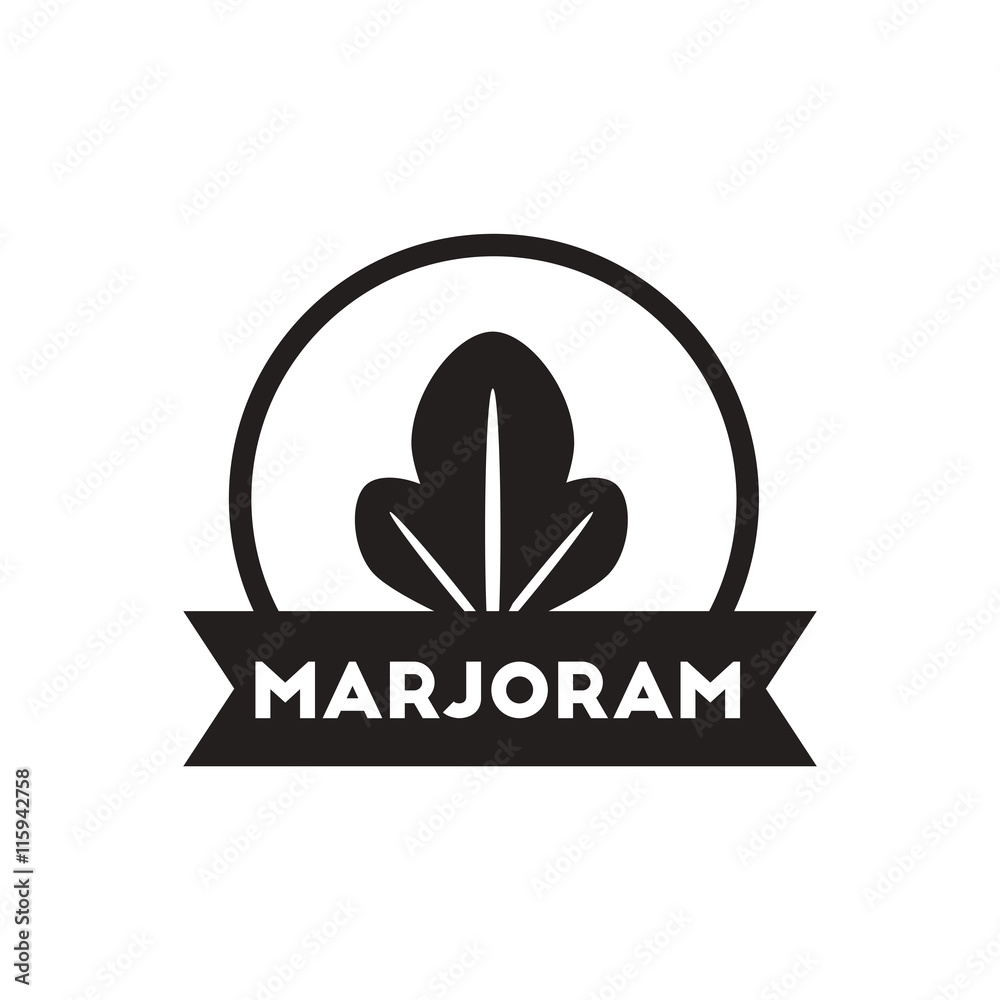 Fototapeta premium black vector icon on white background Kitchenware seasoning marjoram