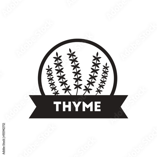 black vector icon on white background Kitchenware seasoning thyme