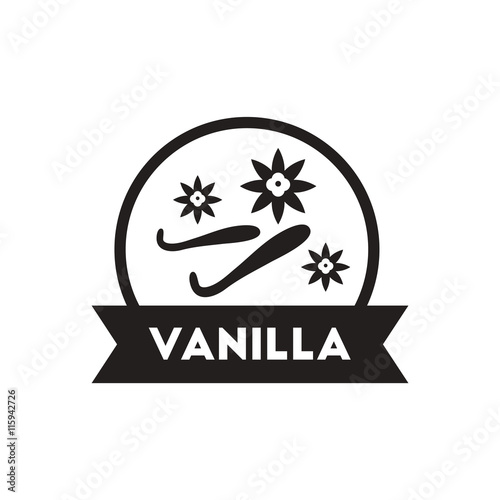 black vector icon on white background Kitchenware seasoning vanilla