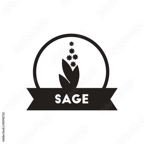 black vector icon on white background Kitchenware seasoning sage