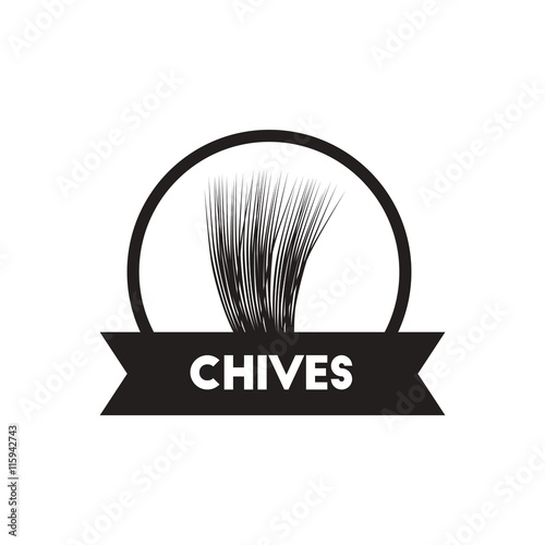 black vector icon on white background Kitchenware seasoning chives