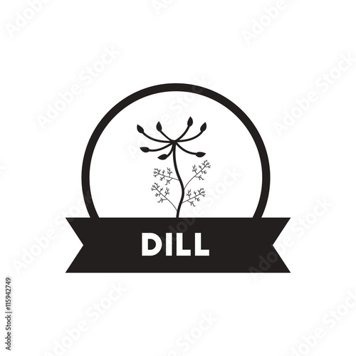 black vector icon on white background Kitchenware seasoning dill