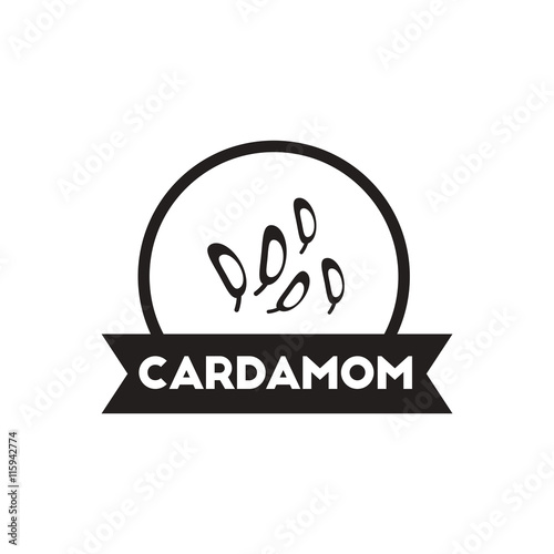 black vector icon on white background Kitchenware seasoning cardamom