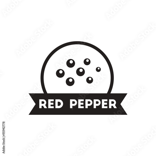 black vector icon on white background Kitchenware seasoning red pepper