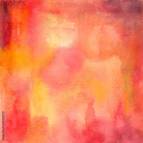 Abstract background with red, pink, and yellow watercolor stains © laplateresca