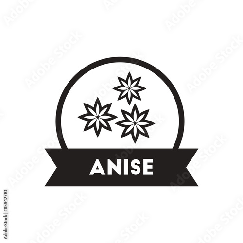 black vector icon on white background Kitchenware seasoning anise