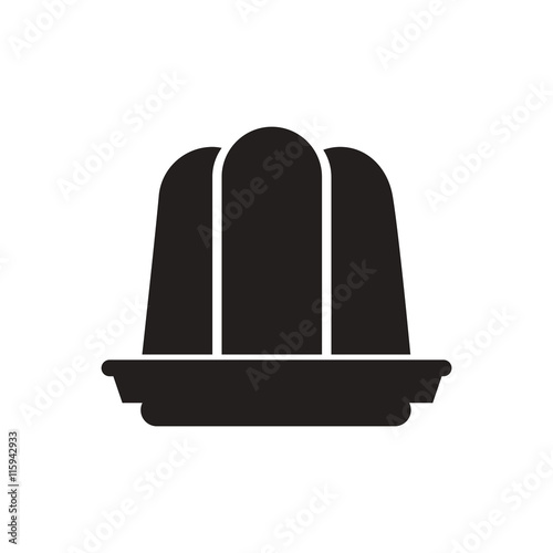 black vector icon on white background jelly dessert