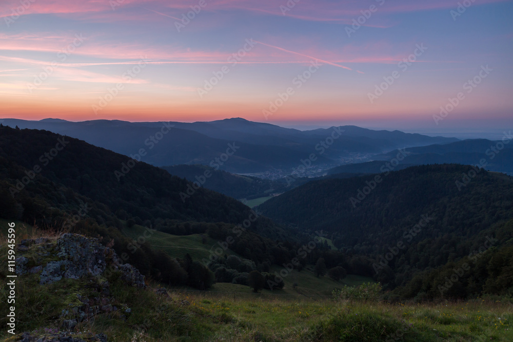 Lever du soleil sur les Vosges