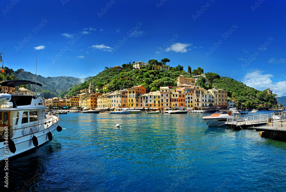 Portofino fishing village famous for its picturesque harbour