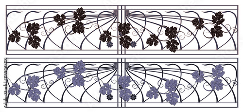 Grate in the art Nouveau style with grape vines.