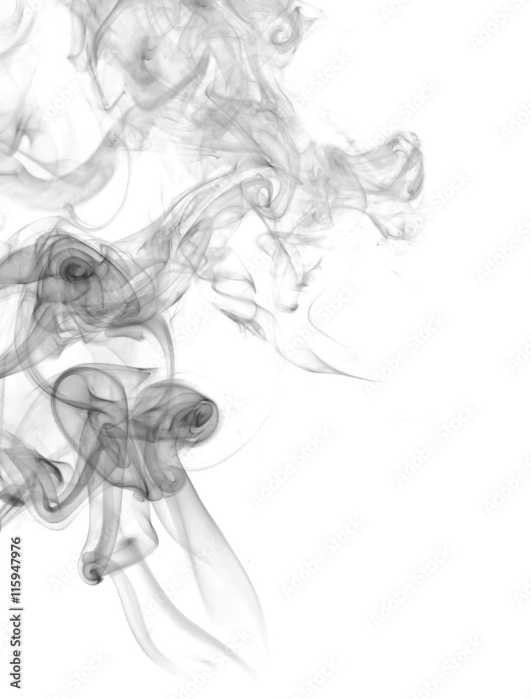 Naklejka Abstract smoke moves on a black background