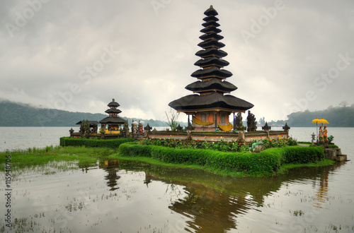 Pura Ulun Danu Bratan, Hindu temple on Bratan lake, Bali, Indonesia..