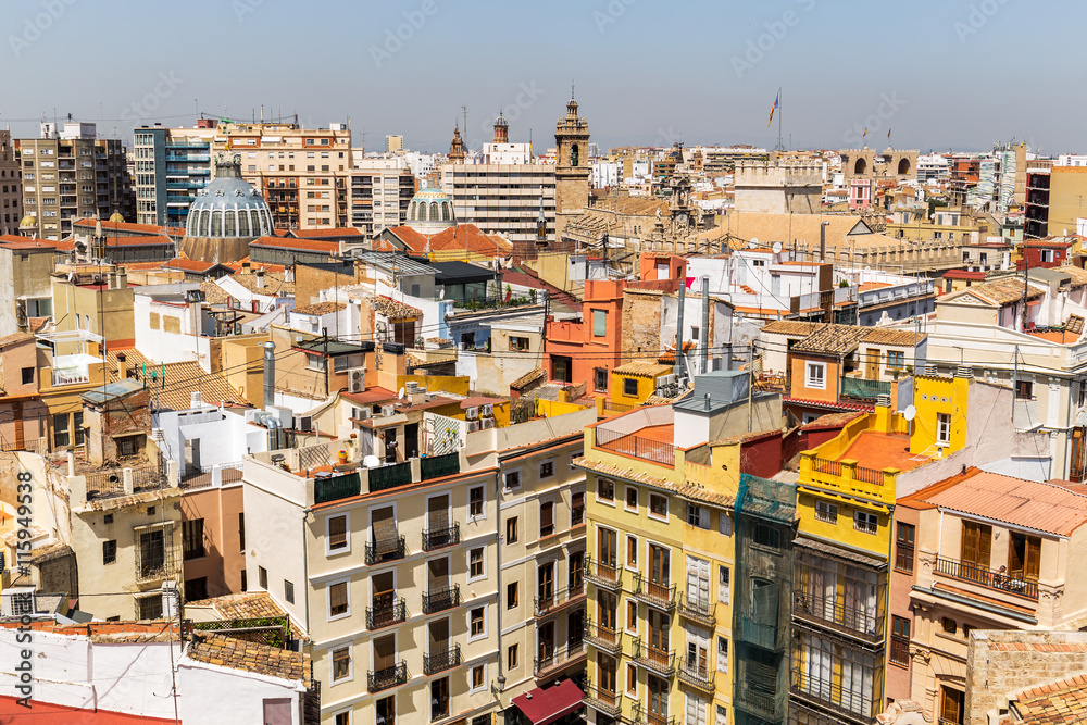 Valencia Old Town cityscape, Spain
