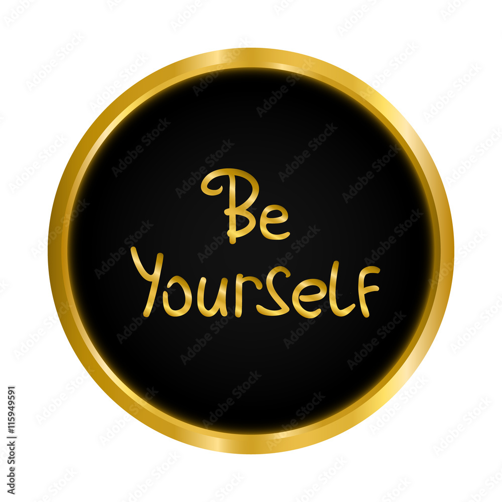 Be Yourself. Vector calligraphic inspirational design. Hand drawn element. Motivation quote for t-shirt, flyer, poster, card.