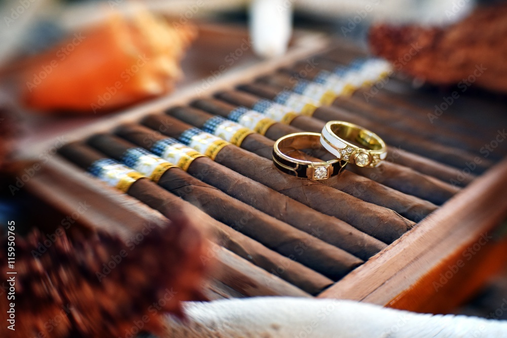 Wedding rings on the cigars Wedding rings on the cigars