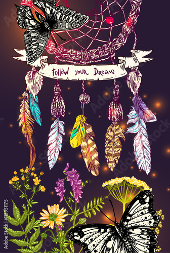Boho style drawing