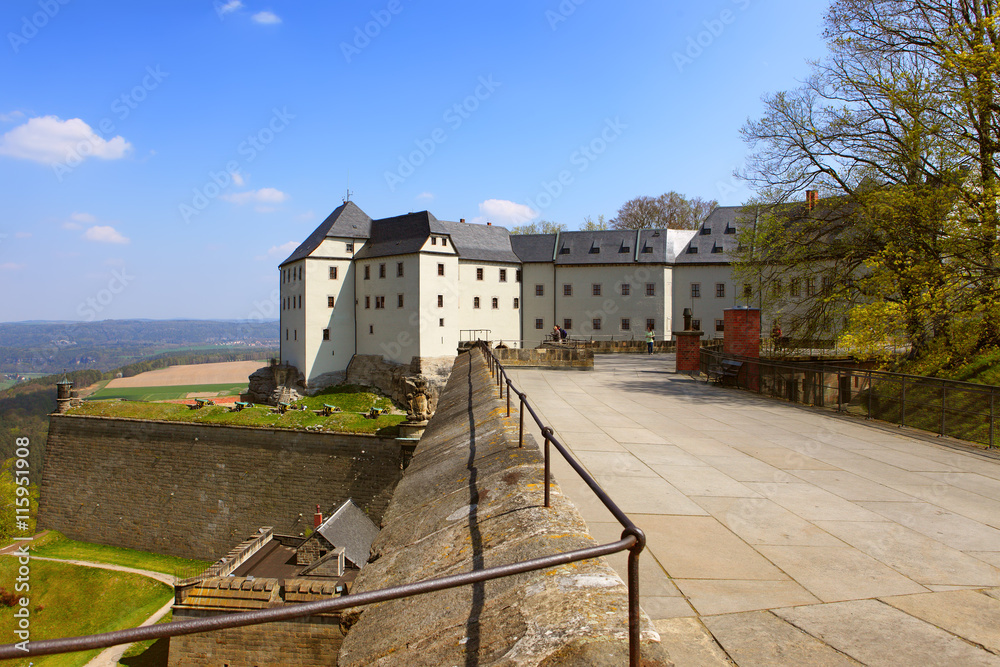 The fortress of Koenigstein.Saxon Switzerland, Germany