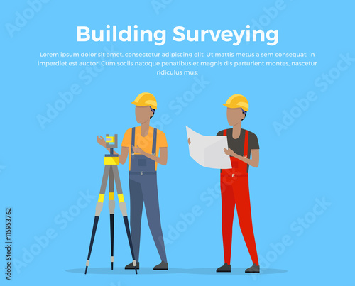 Building Surveying Vector Illustration