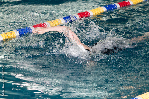 Girl swimming in the pool