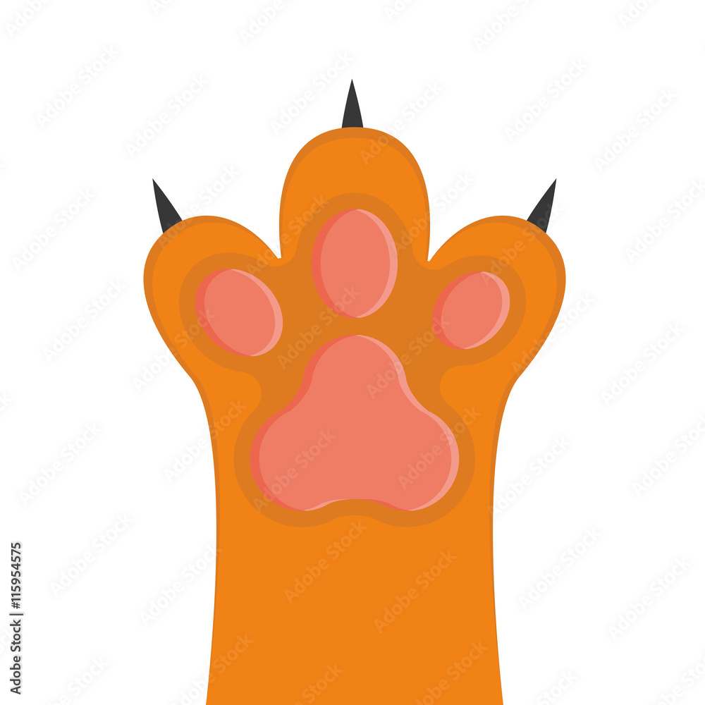 Fototapeta premium Cat paw, vector illustration
