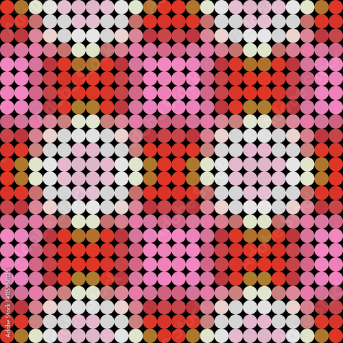 Kaleidoscopic low poly circle style vector mosaic background