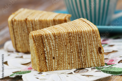 Obraz na płótnie Sekacz, traditional Polish spit cake, closeup
w salonie