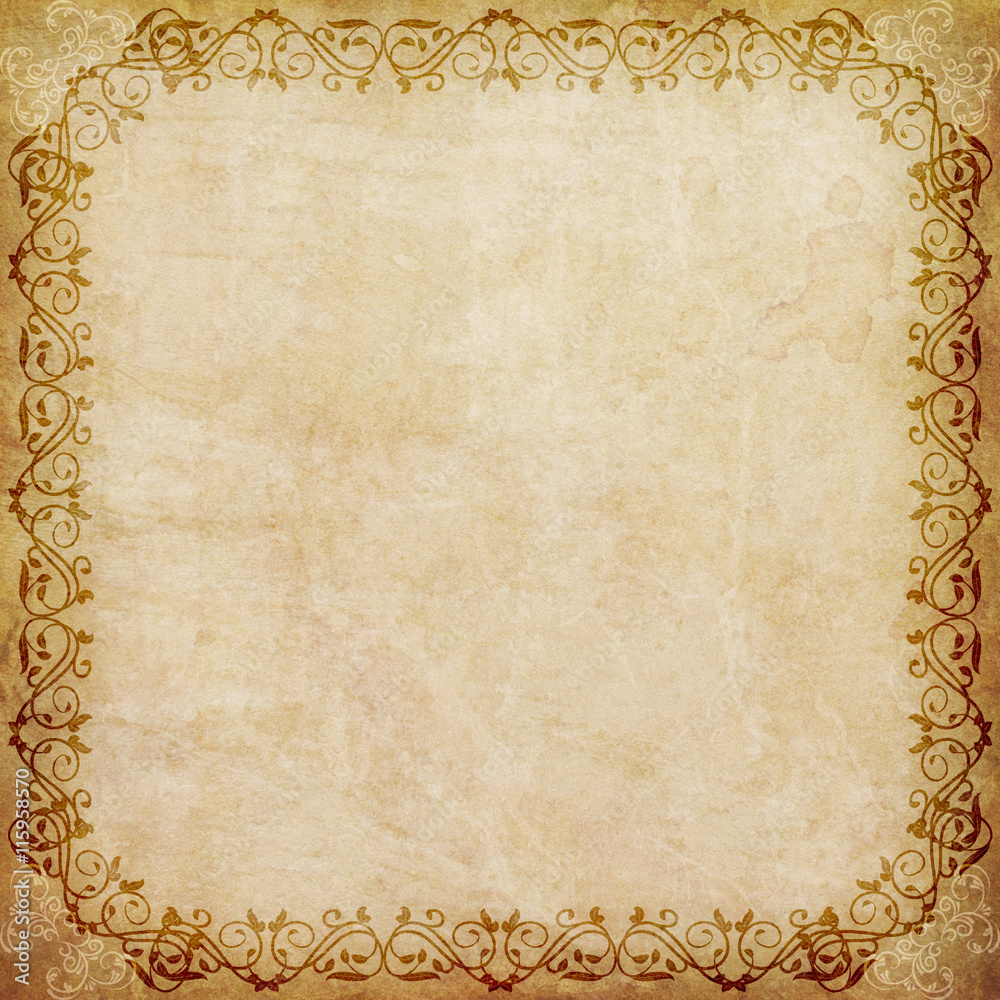 Old paper with floral frame Old paper with floral frame