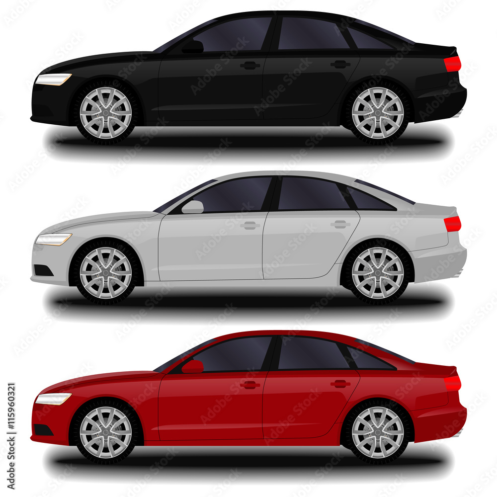 Fototapeta premium realistic car. sedan