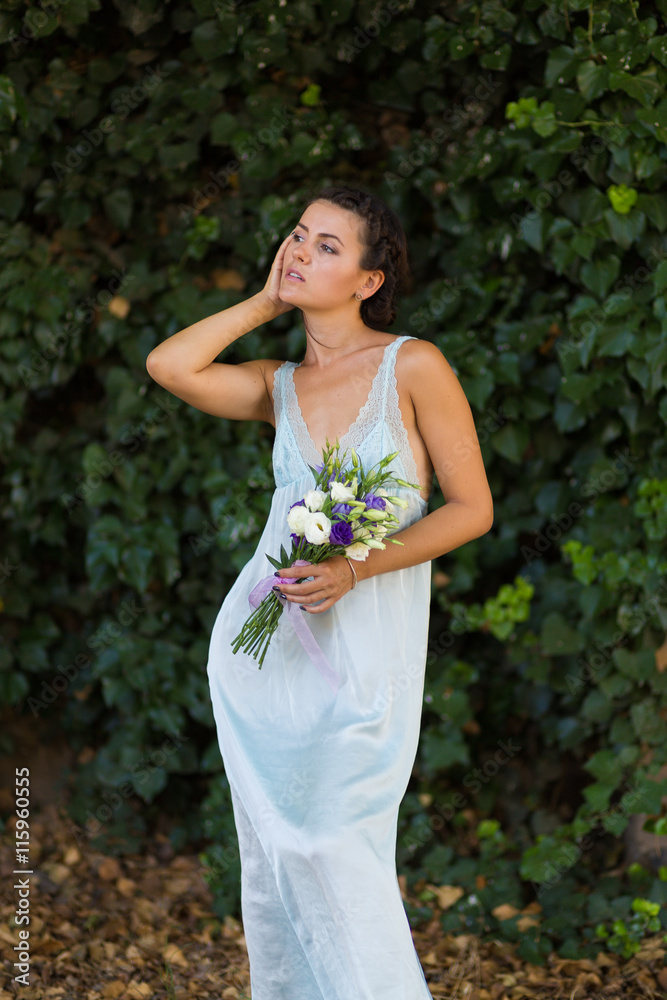 Beautiful woman with a flowers Beautiful woman with a flowers