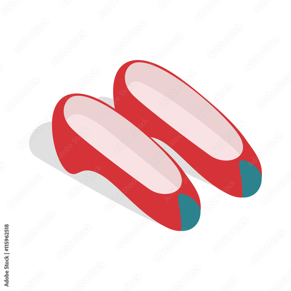 Korean national shoes icon in isometric 3d style isolated on white background Korean national shoes icon in isometric 3d style isolated on white background