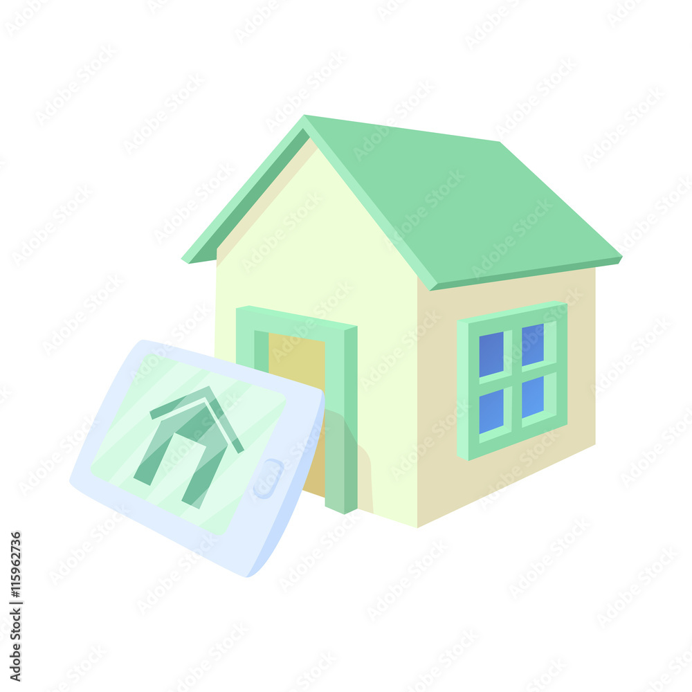 Smart home icon in cartoon style isolated on white background. Innovation symbol Smart home icon in cartoon style isolated on white background. Innovation symbol