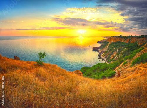 Dramatic sunset at cape fiolent. Crimea © pilat666