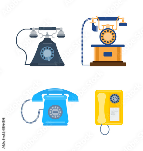 Old mobile phone retro vector illustration.