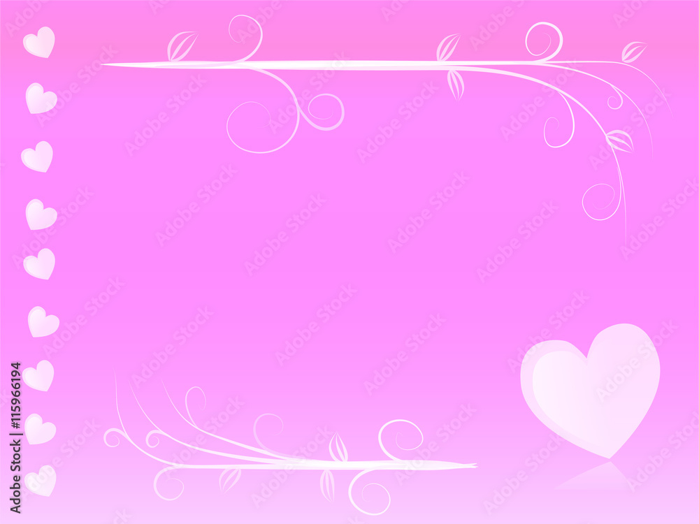 Cartão romântico com corações claros