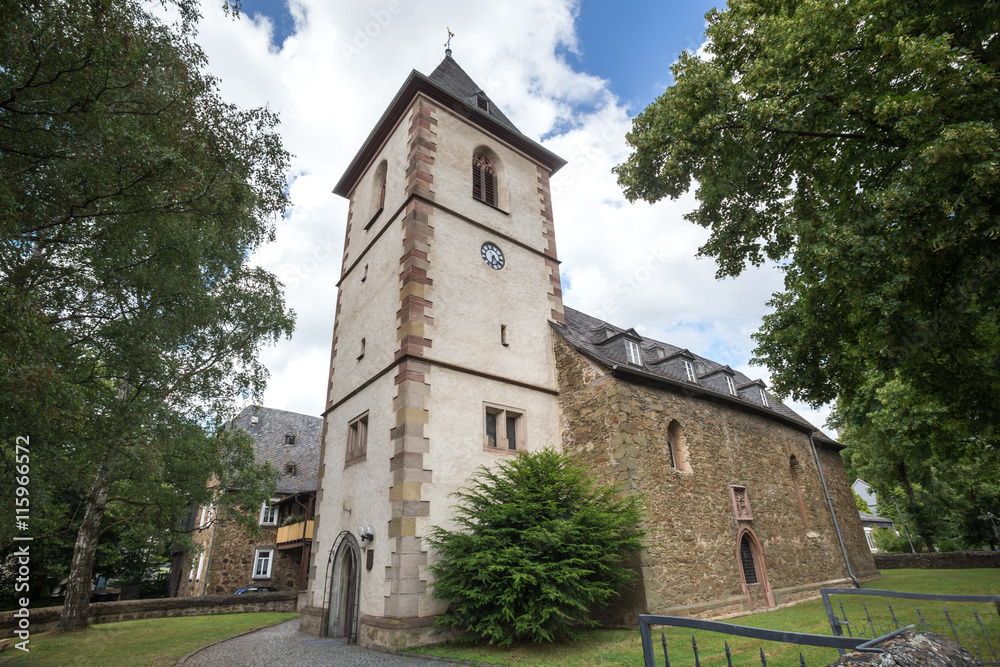 historic church in hermannstein hessen germany
