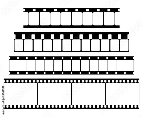 Vector Film Strip Set Illustration on White